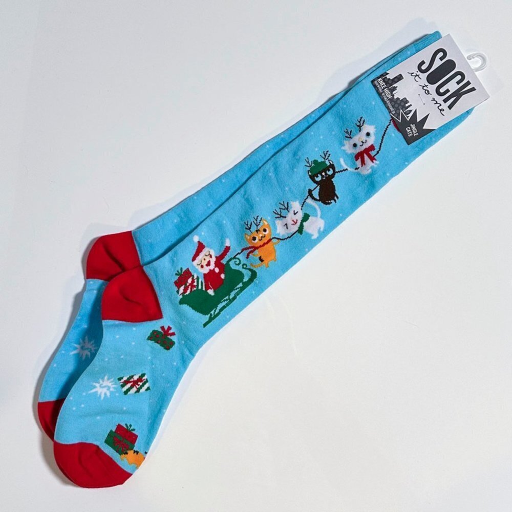 Jingle Cats Knee-High Socks, NWT - Picture 1 of 2